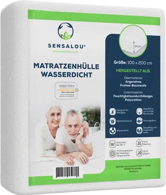 Produktbild von Poťah na matrac Sensalou so zipsom, nepremokavý - 100 x 200 x 30 cm