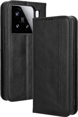 Produktbild von Xiaomi 15 Hülle - Coverup Vintage Style Klapphülle - Schwarz