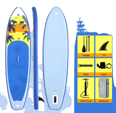 Immagine prodotto di Tavola da stand up paddle gonfiabile, superficie antiscivolo, set completo di accessori, SUPFW55B (335 x 84 x 15 cm)