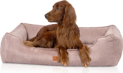 Produktbild von Knuffelwuff orthopädisches Hundebett aus Cord mit Handwebcharakter Nunavut XL 105 x 75cm Rosa
