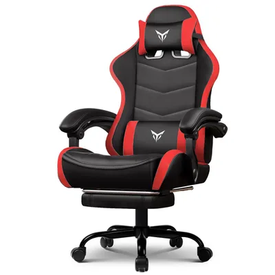 Immagine prodotto di GTPLAYER Sedia da gioco Sedia da ufficio Sedia da gioco ergonomica con poggiapiedi, poggiatesta regolabile e supporto lombare, poltrona da gioco, rossa