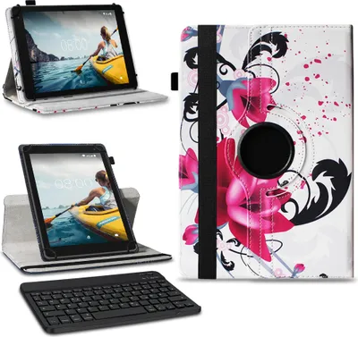 Produktbild von Tablet Tasche für Medion Lifetab E10713 Hülle Schutzhülle Bluetooth Tastatur Farben:Motiv 7