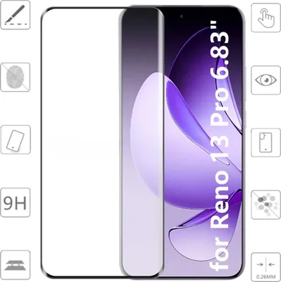 Produktbild von Für Oppo Reno 13 Pro 5G 1x 4D Display Full LCD Curved Hart Glas Folie Schutz Zubehör