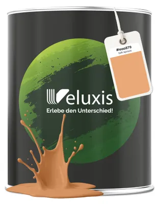 Produktbild von Wandfarbe Orange Gelb Honig Matt Innenfarbe – Deckkraft Klasse 1, VOC-frei, Ohne Grundierung, Tropfarm – Wohnzimmer & Schlafzimmer – 2,5L – Veluxis (Soft Apricot)