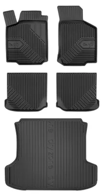 Productafbeelding van Rubberen automatten + kofferbakmat voor SEAT Toledo II 1998-2005 (sedan) – 5-delig, zwart, op maat – Wielganizator