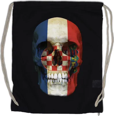 Produktbild von Urban Backwoods Croatia Skull Flag, Turnbeutel, Farbe: Schwarz