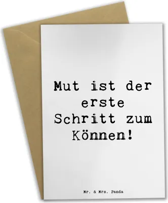 Produktbild von Mr. & Mrs. Panda Glückwunschkarte Spruch Sich in einer neuen Sportart versuchen - Weiß - Geschenk, hochzeitskarten, Vertrauem, Zuversicht, Mut, Neues lernen, Trost