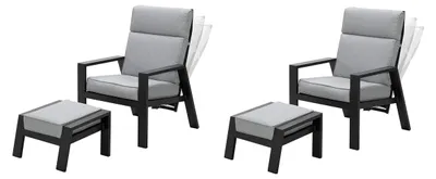 Produktbild von 2 x Relaxsessel mit Hocker Max, verstellbare Rückenlehne