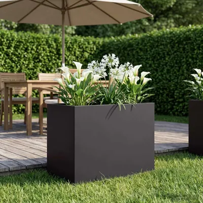 Image de Maison Exclusive - Jardinière noire, 50 x 40 x 50 cm, en acier laminé à froid