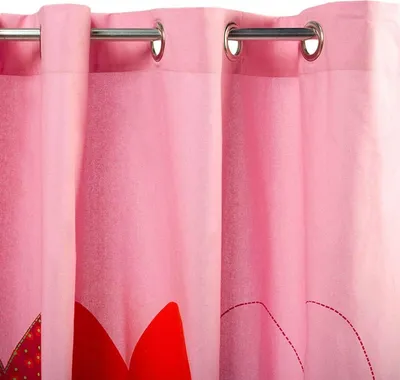 Immagine prodotto di Tenda in cotone con motivo a cuori rosa 150x250