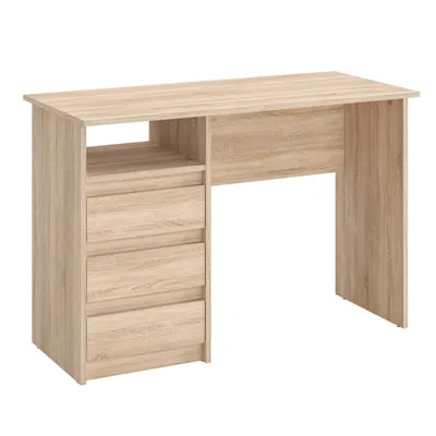 Produktbild von KOMTO Schreibtisch Computer Bürotisch PC Regal mit Schubladen Arbeitstisch 110x50x74 cm Sonoma