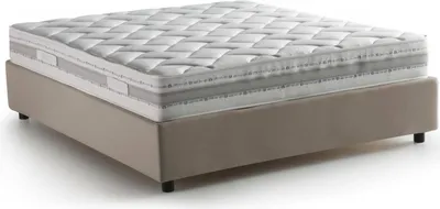 Produktbild von Doppelbett Daajj, Containerbett mit Stoffbespannung, 100%  Italy, Frontöffnung, inklusive Matratze 140x190 cm, Turteltaube