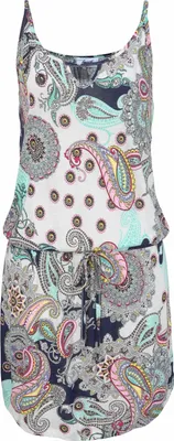 Produktbild von BEACH TIME Strandkleid mit Paisleymuster in lockerer Passform, Jerseykleid aus Viskose bedruckt Größe 46