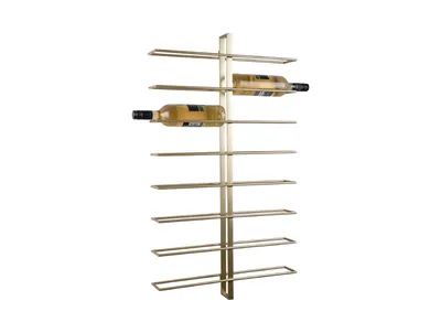 Produktbild von Present Time - Weinregal Dual - Gold - 52x8.5x90cm - Metall Wand Flaschenregal