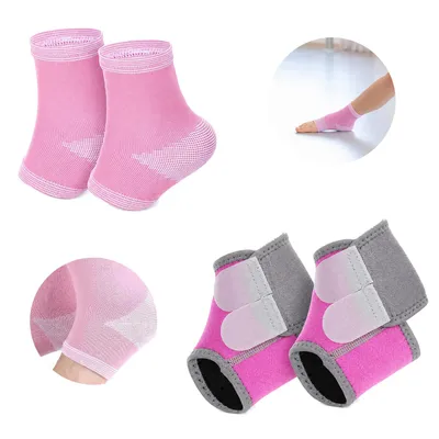 Produktbild von 4er Set Kinder Knöchelbandage, verstellbare Sport Knöchelstütze, atmungsaktive Sprunggelenkbandage mit Klettverschluss für Fußball, Basketball
