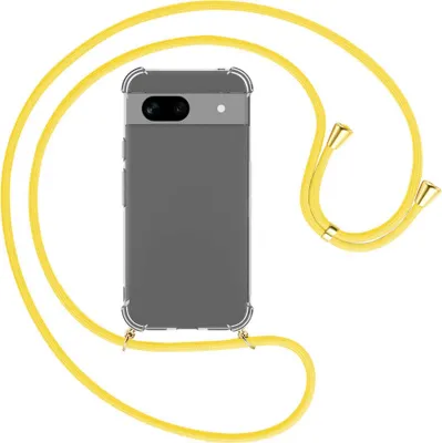 Produktbild von Handykette Backcover-Schutzhülle mit Band (Metall goldfarben) für Google Pixel 8A (6.1'') - gelb