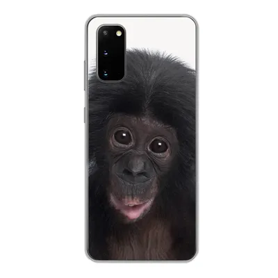 Produktbild von MuchoWow® Handyhülle Schutzhülle Hülle für Samsung Galaxy S20 Affe - Schimpanse - Porträt - Kinder - Jungen - Mädchen Silikon Softcase Handy Hülle - Bild