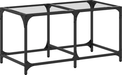 Imagen del producto de vidaXL Mesa de centro con tablero de vidrio transparente, 78,5 x 40 x 40 cm, acero