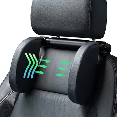 Produktbild von Autokopfstütze Kindersitz Kopfstütze Nackenstütze - 180° verstellbar - Leder - Ergonomisches Design - Für Kinder und Erwachsene