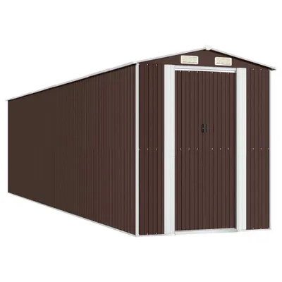 Produktbild von vidaXL Geräteschuppen Dunkelbraun 192x772x223 cm Verzinkter Stahl