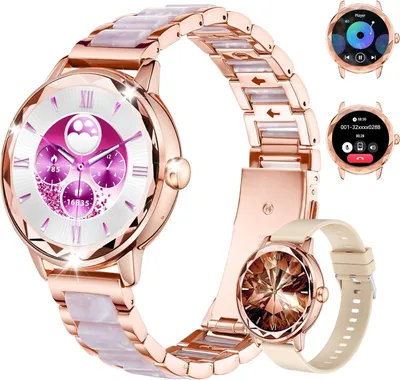 Produktbild von Homailida Smartwatch Damen mit Anruf-Funktion, 123 Sportmodi, IP67 Wasserdicht, Fitnessuhr, Schlafzustand, Menstruationszyklus-Funktionen