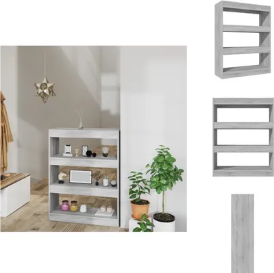 Produktbild von vidaXL Bücherregal/Raumteiler Grau Sonoma 80x30x103 cm Holzwerkstoff -  Bücherregale & Bücherschränke