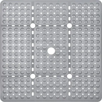 Immagine prodotto di Tappetino da doccia quadrato grande 70x70 cm, antiscivolo, grigio