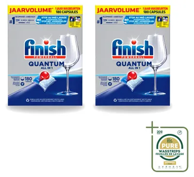 Produktbild von 2 x Finish Powerball Quantum All in 1 Geschirrspültabs - Vorratspackung - 2 Stücke