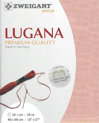 Produktbild von Zählstoff LUGANA Zweigart precut 25 ct. 3835 Farbe 403 altrosa, 48x68 cm