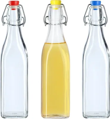 Obrázok produktu pre Sada 3 sklenených fliaš – fľaše na tinktúry, víno, likéry a destiláty – 500 ml (0,5 l)