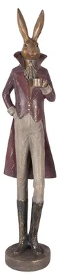 Produktbild von Clayre & Eef Dekorationsfigur Kaninchen 16x14x75 cm Goldfarbig Kunststoff