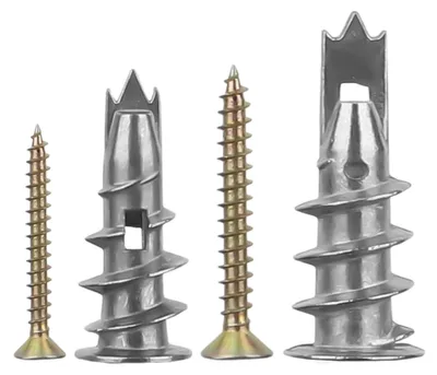 Produktbild von Gipskartondübel Spreizdübel Selbstbohrend - Metall - Set mit 100 Stück - Mit Schrauben - Für Gipsplatten