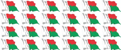 Produktbild von Mini Aufkleber Set - Pack wehend - 33x20mm - selbstklebender Sticker - Madagaskar - Flagge / Banner / Standarte fürs Auto, Büro, zu Hause und die Schule - 24 Stück