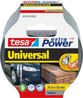 Immagine prodotto di tesa® 56348-00000-06 Nastro adesivo in tessuto extra Power® Universal, 10 m x 50 mm, argento