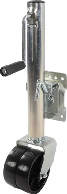 Image de Support de remorque à double roue 1500 lb pour bateau ou camping-car Réglage de levage renforcé Roulette pivotante à double roue