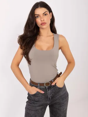 Produktbild von Ärmelloses Damen Basic Top figurbetont Rundhals Fango M