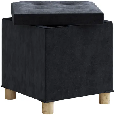 Image de Tissu siège poitrine | Dimensions env. H. 40 x W. 38 x D. 38 cm | Boîte à usage souple dans tous les salons | Boîte de rangement | Tabouret de siège - Sizos M