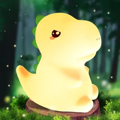 Produktbild von LED Nachtlicht,16 Farben 5 Helligkeit dimmbar süßes Schlaflicht,Kinderzimmer tragbare Schlafhilfe Stilllicht,USB-Aufladung, Fernbedienung(Dinosaurier)