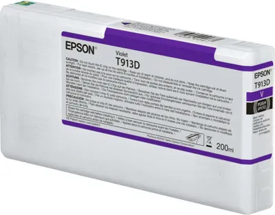 Obrázok produktu pre Epson T913D Violet Ink Cartridge (200ml), Štandardná výťažnosť, Fialová, Atrament na pigmentovej báze, 200 ml, 1 kusov, Balenie po jednom kuse
