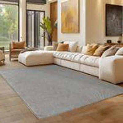 Obrázek produktu pro Bouclé koberec Carpettex do obýváku, ložnice a kanceláře, měkký, snadno udržovatelný, odolný a moderní , Velikost : 280 x 370 cm , Barva : Stříbrná-1