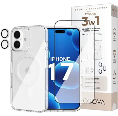 Imagen del producto de Funda para iPhone 17 con MagSafe de Osova + Cristal 5D + Protector de lente de cámara – Set 3 en 1