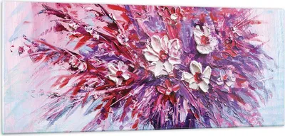 Produktbild von Bilder auf glas - Einteilig - Pastos Blumen Rosa - 100x40cm - Glasbilder - Wandbilder - Bilder - zum Aufhängen bereit - Wanddekoration aus Glas - Glas Bilder - Wandbild auf Glas - GAB100x40-4530