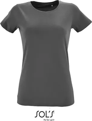 Produktbild von SOLs 02758 | Damen Round Neck Fitted T-Shirt Regent - Farbe: Dark Grey (Solid) - Größe: L