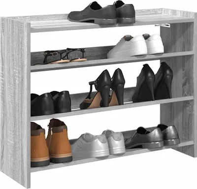 Immagine prodotto di vidaXL Portascarpe grigio Sonoma 80x25x62 cm Materiale a base di legno