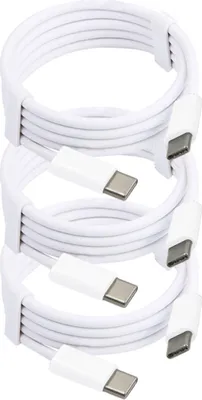 Produktbild von 3x USB-C auf USB-C-Ladekabel 2 Meter Weiß - für Telefon / Tablet / Laptop