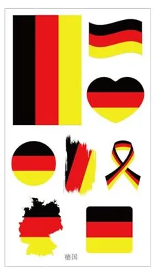 Produktbild von Deutschland Flagge Tattoo Sticker, WM 2026 Fanartikel, temporäre Fußball Tattoos, deutsche Fahne Aufkleber für Public Viewing, WM Fussball 2026 Fan Zubehör