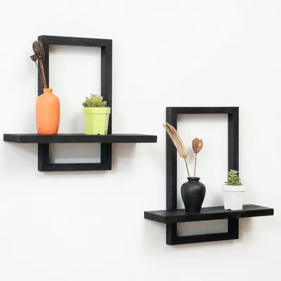 Immagine prodotto di Omgoods - Set di 2 mensole in legno per decorazione