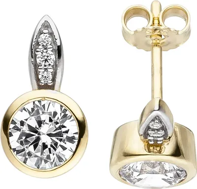 Produktbild von JOBO Ohrstecker 375 Gold Gelbgold 8 Zirkonia Ohrringe Goldohrringe Goldohrstecker