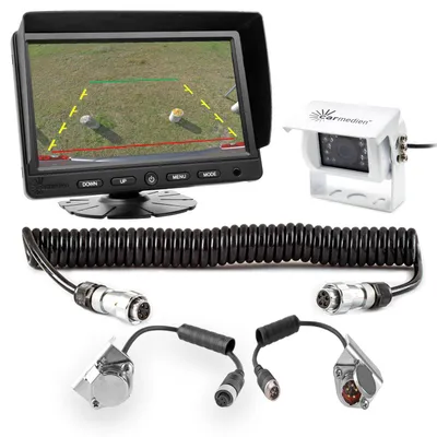 Produktbild von Carmedien Anhänger Rückfahrsystem CM-AHRFS1 mit Rückfahrkamera für Hänger mit Trailer Kabel Rückfahrvideosystem 24V 12V