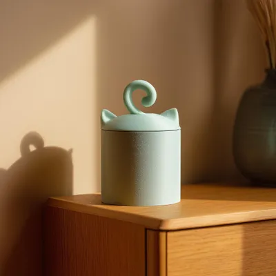 Produktbild von Decords 3D-Tierurne – Katzen-Tierurne mit Schwanzgriff, 15 cm